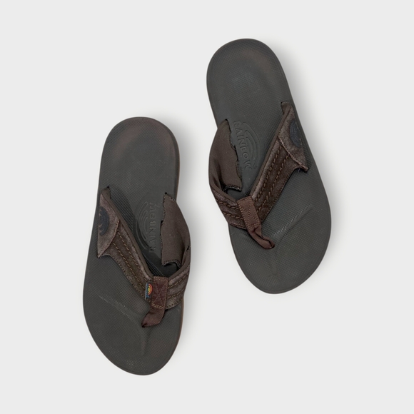 Rainbow East Cape Sandals Men’s Size 11 / 12 Molded Rubber Suede Dark Brown - Picture 1 of 8
